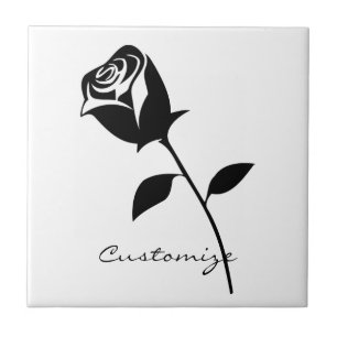 Azulejo Rosa Negra Flor de San Valentín Thunder_Cove