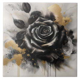 Azulejo Rosa negro y oro