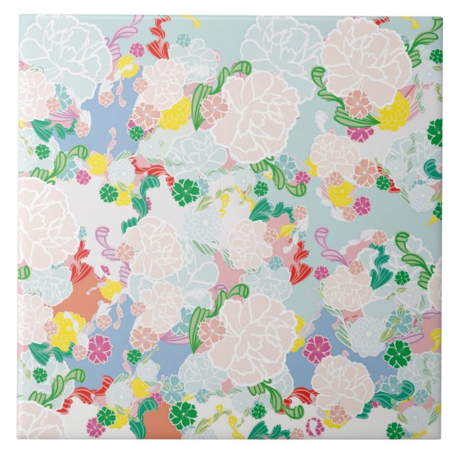 Azulejo Rosa peonía (Frente)