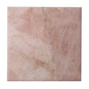 Azulejo Rosa Quartz Crystal Gemstone Impresión de mármol r