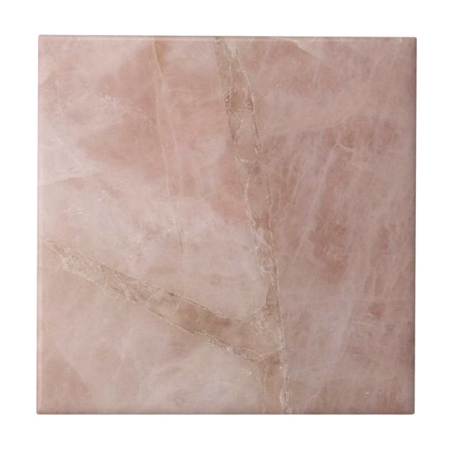 Azulejo Rosa Quartz Crystal Gemstone Impresión de mármol r (Frente)