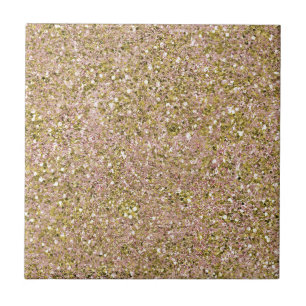 Azulejo Rosa Real y Brillo de Oro en Pared o Suelo