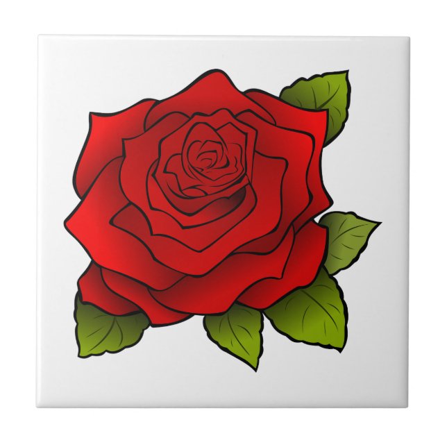 Azulejo Rosa Roja brillante (Frente)