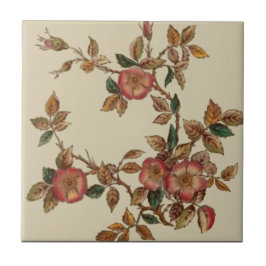 Azulejo Rosa salvaje victoriano repro arte