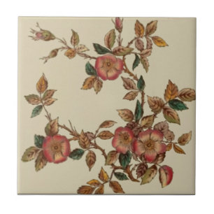 Azulejo Rosa salvaje victoriano repro arte