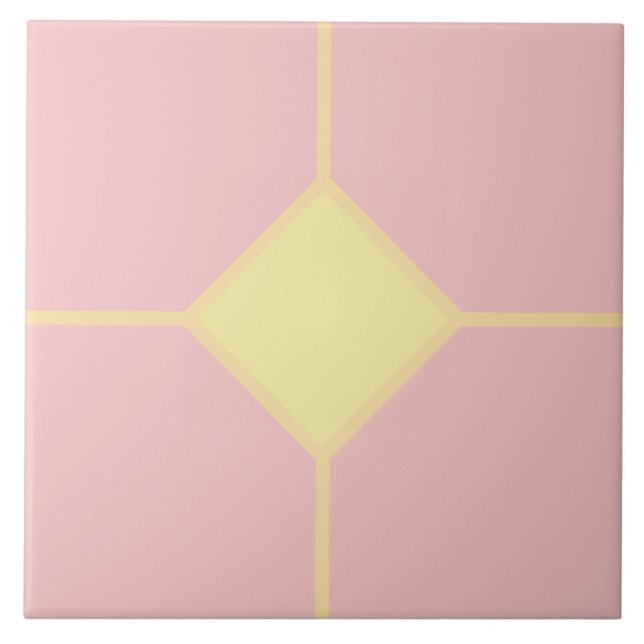 Azulejo Rosa suave y cruz de diamantes albaricoque claro (Frente)