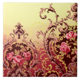 Azulejo rosa victoriano elegante de estilo floral