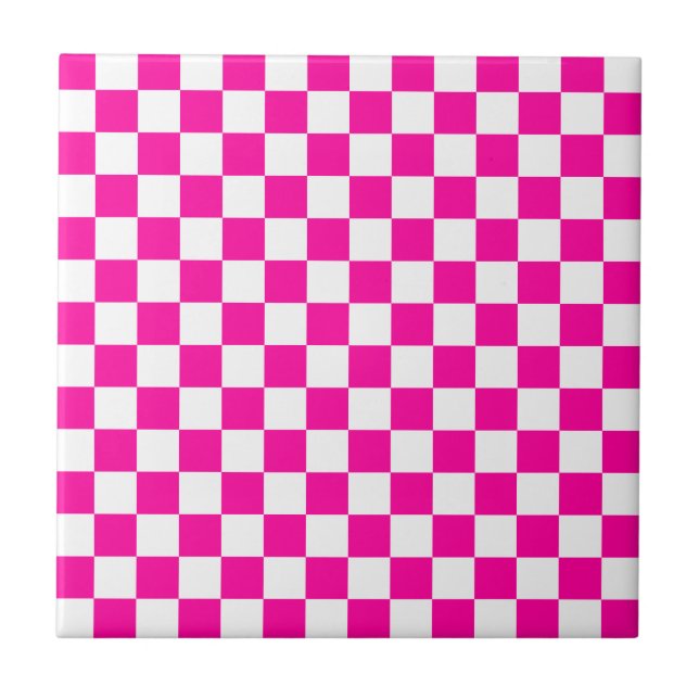 Azulejo Rosa y blanco de neón bajo control (Frente)