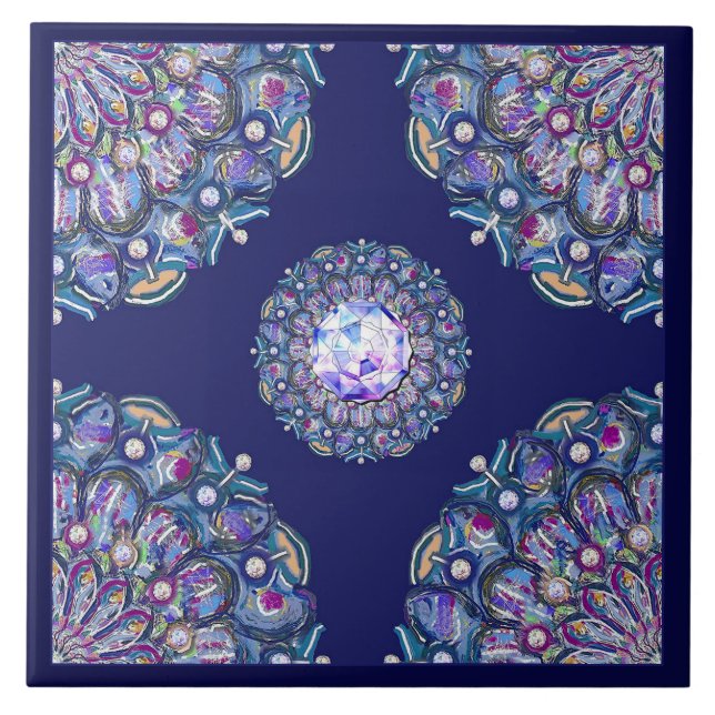 Azulejo rosante azul (Frente)