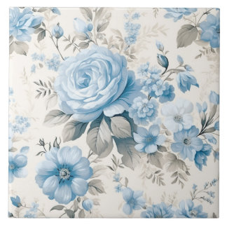 Azulejo Rosas azul Pastel de luz artificial