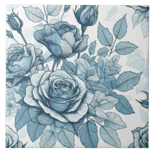 Azulejo Rosas azules