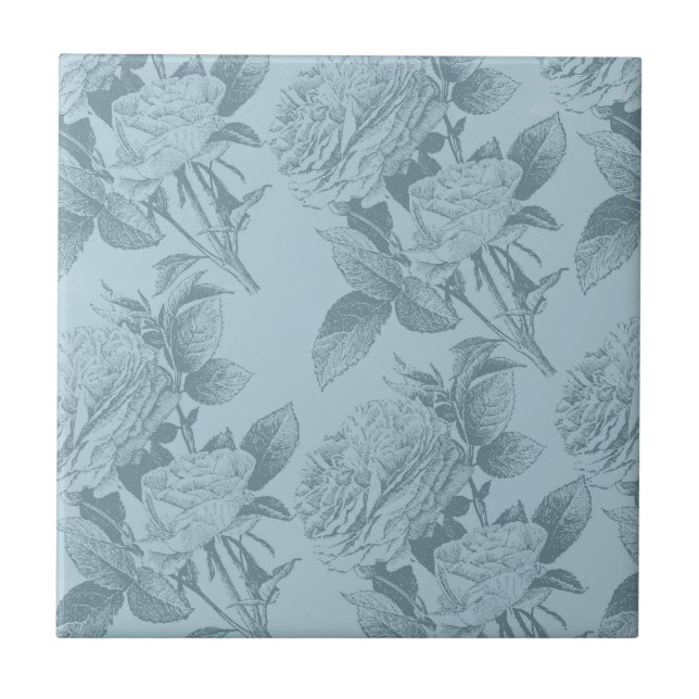 Azulejo Rosas azules de época (Frente)