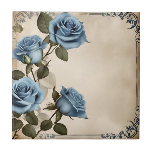 Azulejo Rosas azules Shabby