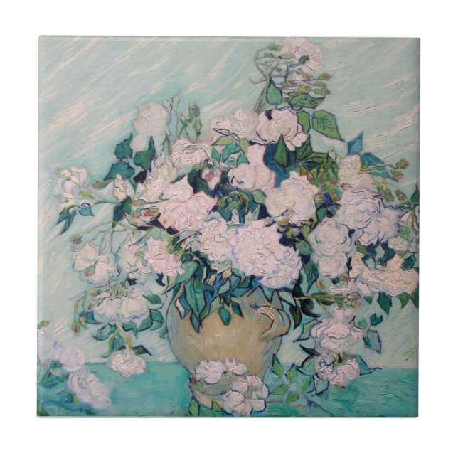 Azulejo Rosas Blancas-1890-Vincent van Gogh  (Frente)