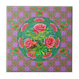Azulejo Rosas color agua rosa