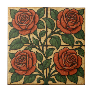 Azulejo Rosas de Crimson