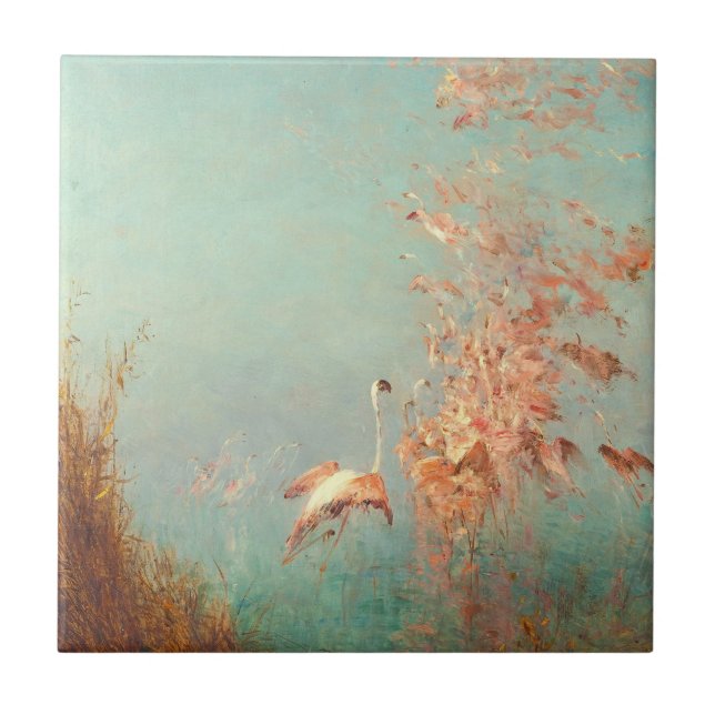 Azulejo Rosas de Envol De Flamants, Étang De Vaccarès (Frente)