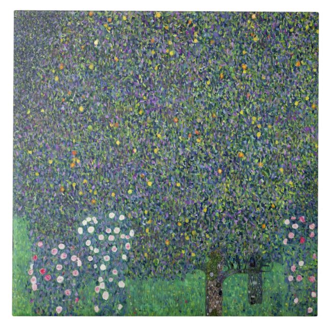 Azulejo Rosas debajo de los árboles, c.1905 (Frente)