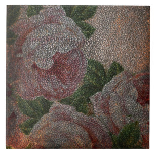 Azulejo Rosas descolorados del rosa del Victorian y cuero