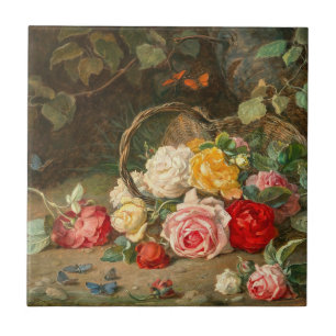 Azulejo Rosas en una cesta – Josef Neugebauer