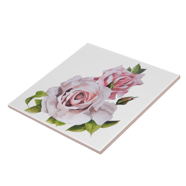 Azulejo Rosas escultóricos en mosaico de cerámica (Lado)