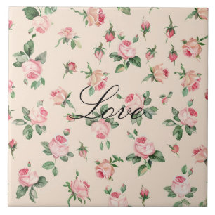 Azulejo Rosas Florales Rosadas Lindas