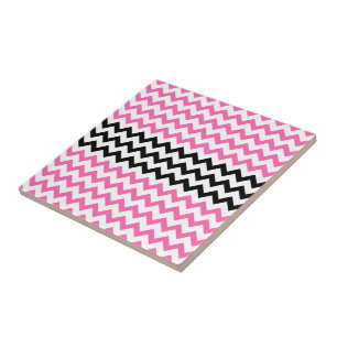 Azulejo Rosas fuertes y negro Chevron de Shirley Taylor