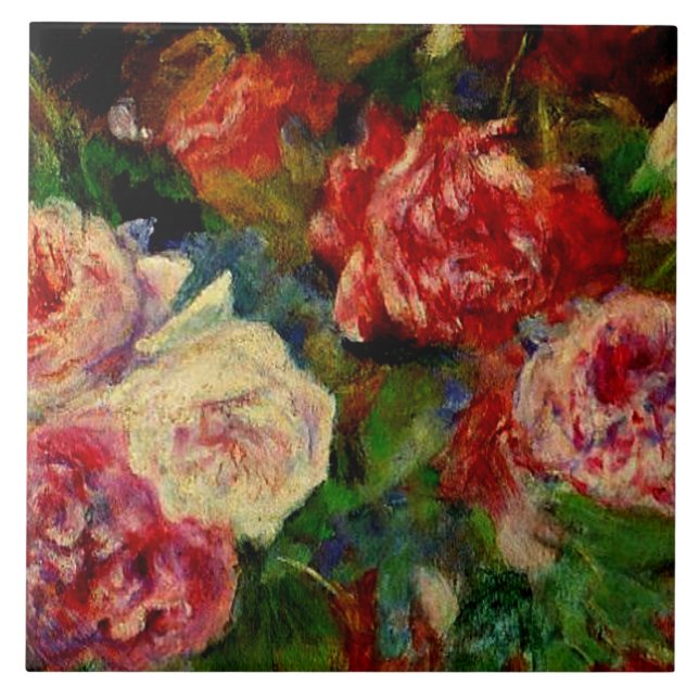 Azulejo Rosas, la famosa pintura de Renoir, (Frente)