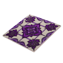 Azulejo Rosas morados bella colección moderna