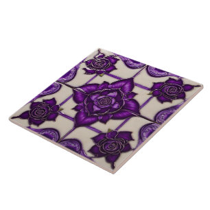 Azulejo Rosas morados bella colección moderna