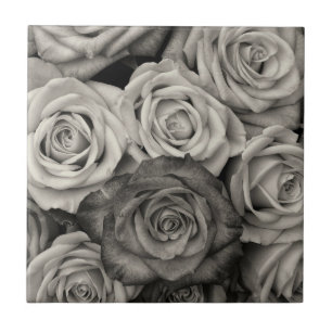 Azulejo Rosas negras y blancas