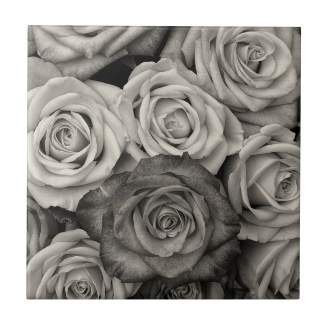Azulejo Rosas negras y blancas (Frente)