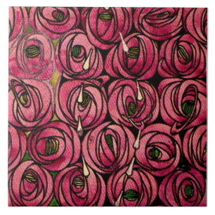 Azulejo Rosas, pintura de Charles Mackintosh,