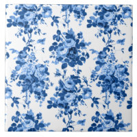 Rosas románticos de la época antigua - azul sobre 