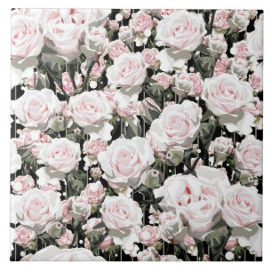 Azulejo Rosas rosa blandas