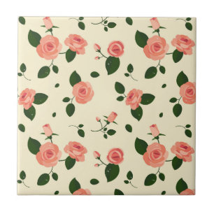 Azulejo Rosas rosadas bonitas patrón rosa pastel