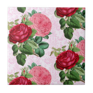 Azulejo Rosas rosas rosas rosas antiguas en la decoración