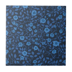 Azulejo Rosas salvajes de azul