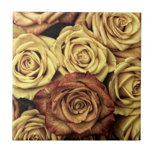 Azulejo Rosas Sepia Tintados