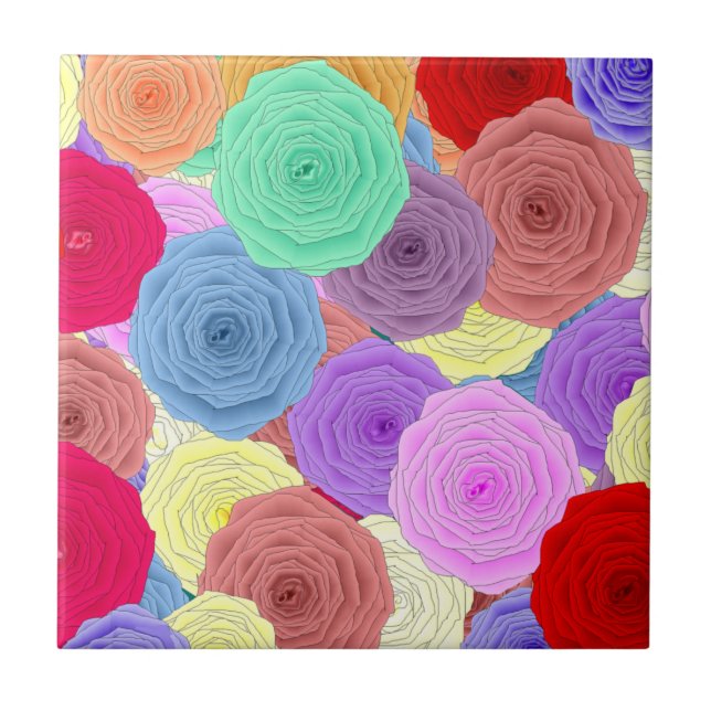 Azulejo Rosas Tile cerámico (Frente)