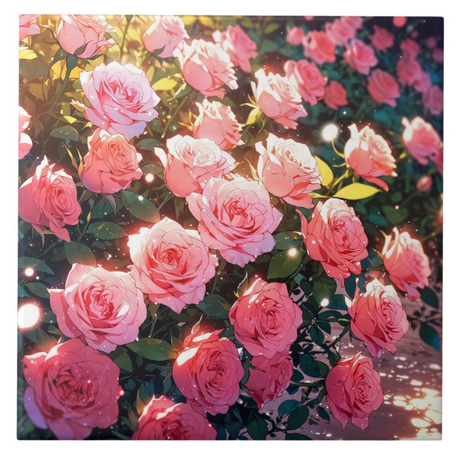 Azulejo Rosas Tile cerámico (Frente)