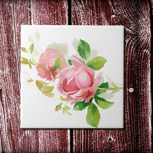 Azulejo Rosas vintage rosadas