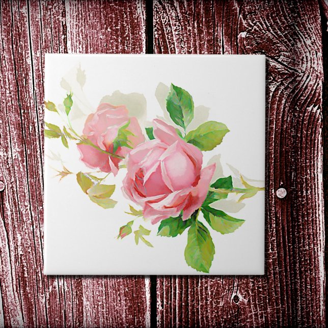 Azulejo Rosas vintage rosadas (Subido por el creador)