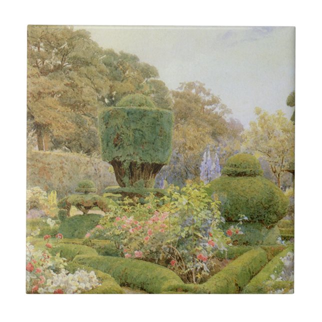 Azulejo Rosas y adeptos de Elgood, el Viejo Jardín Inglés (Frente)