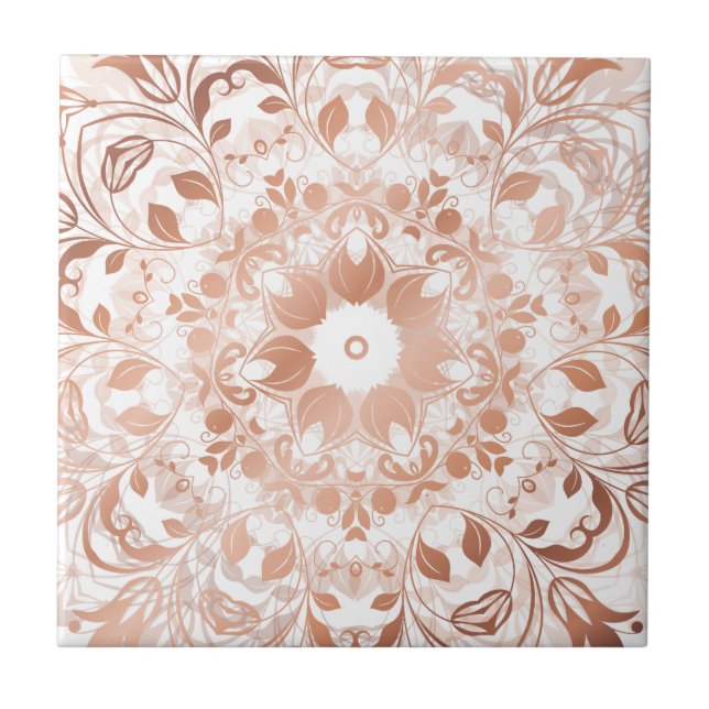 Azulejo Rose Gold Floral Mandala (Frente)