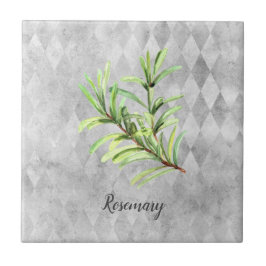 Azulejo Rosemary Herb Watercolor
