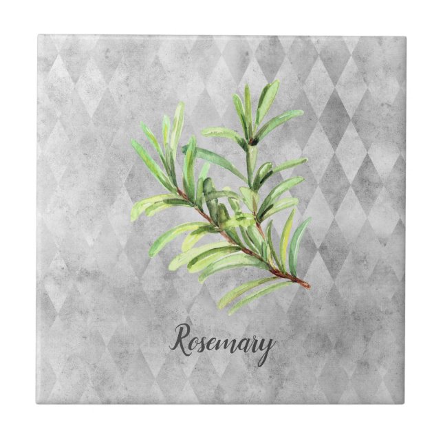 Azulejo Rosemary Herb Watercolor (Frente)