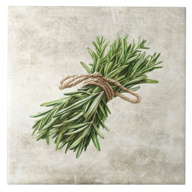 Azulejo Rosemary Rustic Herbs Spices Faux (Frente)