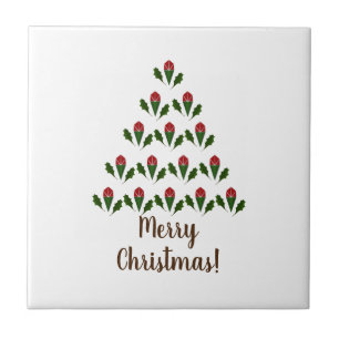Azulejo Roses rojos y Navidades de árboles de Navidad Gree