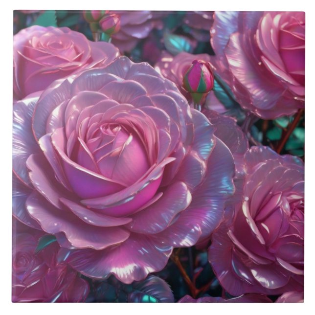 Azulejo Roses rosas rosas cerámicas (Frente)